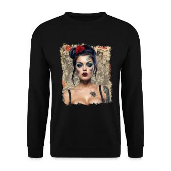 Pin Up Rock Ability Woman - Unisex Sweatshirt - black - Front - Alina (178cm) & Michal (187cm)