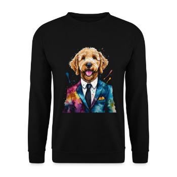 Costume Goldendoodle Chien Animal Design Imprimer - Sweat-shirt Unisexe - noir - Devant - Alina (178cm) & Michal (187cm)