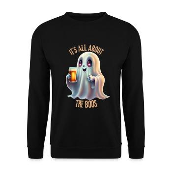 Halloween Ghost. - Unisex Sweatshirt - black - Front - Alina (178cm) & Michal (187cm)