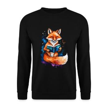 Livre de lecture renard imprimé de conception animale colorée - Sweat-shirt Unisexe - noir - Devant - Alina (178cm) & Michal (187cm)