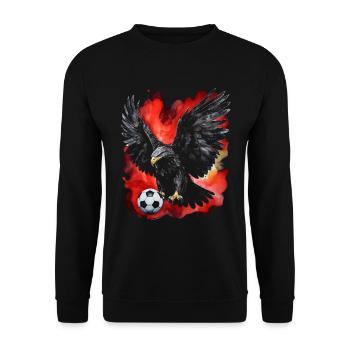 Eagle Football Colorful Albania Animal Design Print - Unisex Sweatshirt - black - Front - Alina (178cm) & Michal (187cm)