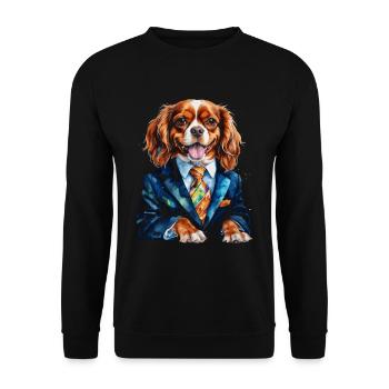 Cavalier King Charles Spaniel Costume Imprimé Chien - Sweat-shirt Unisexe - noir - Devant - Alina (178cm) & Michal (187cm)
