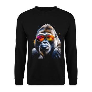 Lunettes de soleil Gorilla Monkey Colorful Animal Design Print - Sweat-shirt Unisexe - noir - Devant - Alina (178cm) & Michal (187cm)