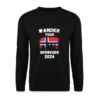 NORWEGEN 2024 Berg Natur Norge Norway Skandinavien - Unisex Pullover - Schwarz - Vorne - Alina (178cm) & Michal (187cm)