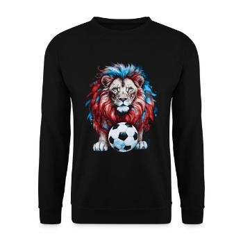 Lion Football Coloré République tchèque Animal Design Print - Sweat-shirt Unisexe - noir - Devant - Alina (178cm) & Michal (187cm)