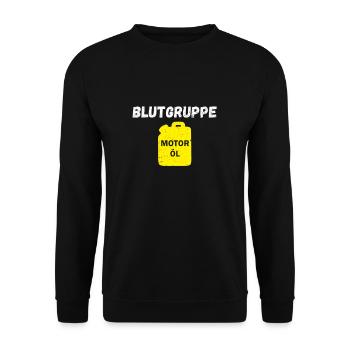 Motoröl Handwerker KFZ Mechaniker Sprüche Tshirt - Unisex Pullover - Schwarz - Vorne - Alina (178cm) & Michal (187cm)