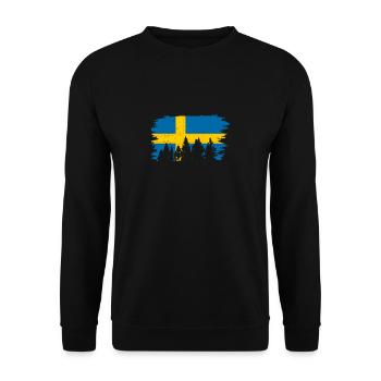 Mountain Nature Sweden Flag Scandinavia Swedish - Unisex Sweatshirt - black - Front - Alina (178cm) & Michal (187cm)