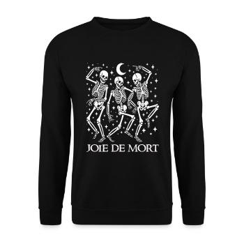 Joie De Mort Tanzende Skelette Halloween Französisch - Unisex Pullover - Schwarz - Vorne - Alina (178cm) & Michal (187cm)