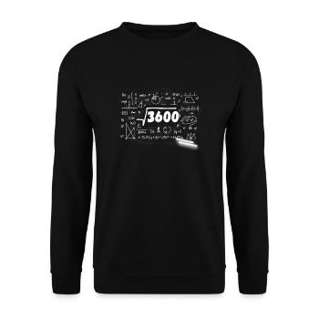 60. Geburtstag Mann Frau Wurzel 3600 =60 Jahre alt - Unisex Pullover - Schwarz - Vorne - Alina (178cm) & Michal (187cm)
