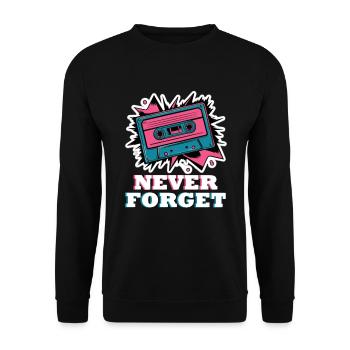 Vergessen Sie Nie Das Retro-Kassettenband - Unisex Pullover - Schwarz - Vorne - Alina (178cm) & Michal (187cm)