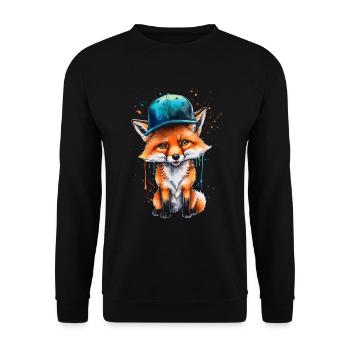 Casquette Fox Snapback Cool Animal Design Print - Sweat-shirt Unisexe - noir - Devant - Alina (178cm) & Michal (187cm)