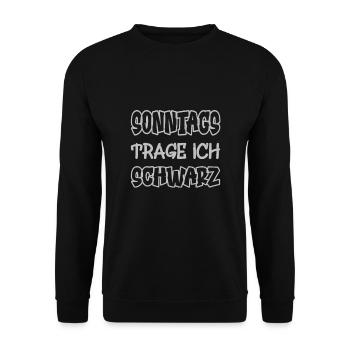 Le dimanche, je porte du noir Dire couleur noir - Sweat-shirt Unisexe - noir - Devant - Alina (178cm) & Michal (187cm)