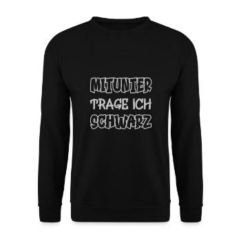 Parfois, je porte du noir en disant couleur noire - Sweat-shirt Unisexe - noir - Devant - Alina (178cm) & Michal (187cm)