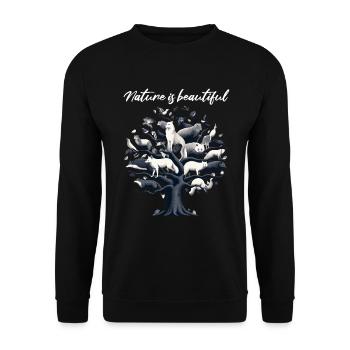 Nature Tree Life Nature Conservation Animal Welfare Bio Forest - Unisex Sweatshirt - black - Front - Alina (178cm) & Michal (187cm)