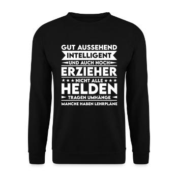 Good-looking, intelligent and educator - Unisex Sweatshirt - black - Front - Alina (178cm) & Michal (187cm)