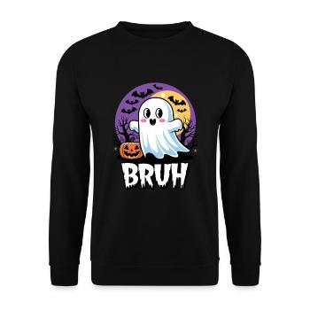 Halloween Fantôme Fantôme Brûlure Pleine Lune Mignon - Sweat-shirt Unisexe - noir - Devant - Alina (178cm) & Michal (187cm)