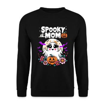 Halloween Maman effrayante Fantôme Citrouille fantôme Maman - Sweat-shirt Unisexe - noir - Devant - Alina (178cm) & Michal (187cm)