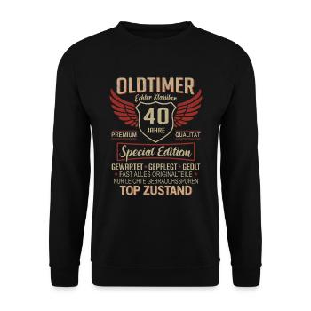 40e anniversaire 40 ans de voiture classique unique - Sweat-shirt Unisexe - noir - Devant - Alina (178cm) & Michal (187cm)