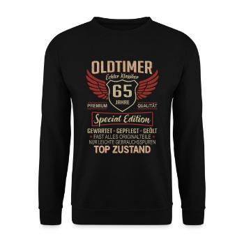 65e anniversaire 65 ans de voiture classique unique - Sweat-shirt Unisexe - noir - Devant - Alina (178cm) & Michal (187cm)