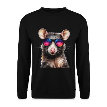 Lunettes de soleil Opossum Imprimé de design animalier coloré - Sweat-shirt Unisexe - noir - Devant - Alina (178cm) & Michal (187cm)