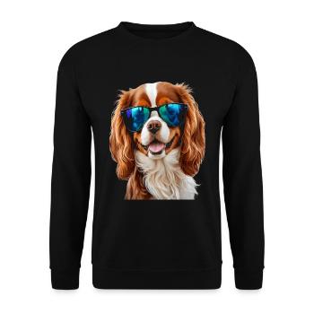Cavalier King Charles Spaniel Lunettes de soleil Chien - Sweat-shirt Unisexe - noir - Devant - Alina (178cm) & Michal (187cm)