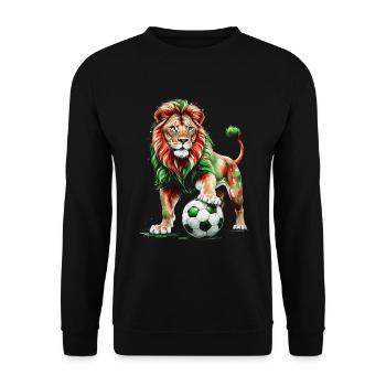 Lion Football Colorful Italy Animal Design Print - Unisex Sweatshirt - black - Front - Alina (178cm) & Michal (187cm)