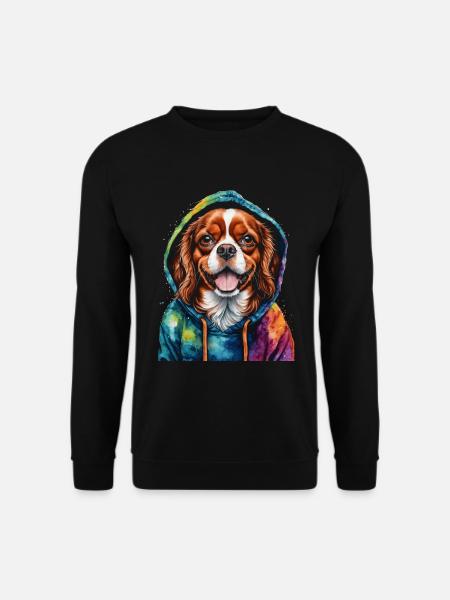 Cavalier King Charles Spaniel Hoodie Hund Print - Unisex Pullover - Schwarz