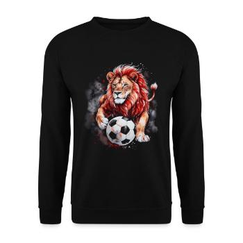 Lion Football Coloré Hongrie Animal Design Print - Sweat-shirt Unisexe - noir - Devant - Alina (178cm) & Michal (187cm)