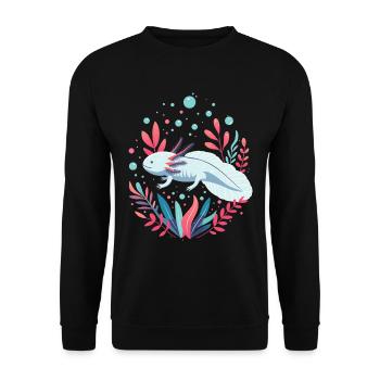 Axolotl - Sweat-shirt Unisexe - noir - Devant - Alina (178cm) & Michal (187cm)