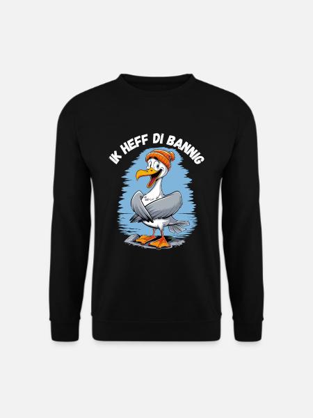 Hamburg Möwe Ich liebe Dich Plattdeutsch Nordsee - Unisex Pullover - Schwarz