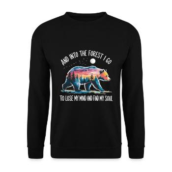 Nature Forêt Détente Nature Conservation Ours Temps Mort - Sweat-shirt Unisexe - noir - Devant - Alina (178cm) & Michal (187cm)