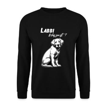 Dog Labrador Retriever Labbi What else for a walk - Unisex Sweatshirt - black - Front - Alina (178cm) & Michal (187cm)