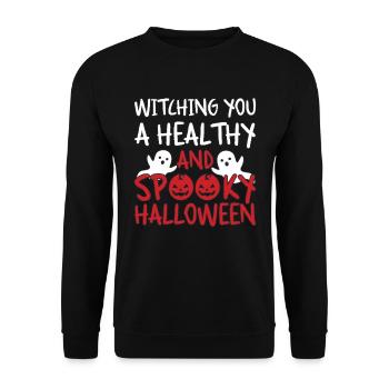 Apotheke Halloween | Witching you - Unisex Pullover - Schwarz - Vorne - Alina (178cm) & Michal (187cm)