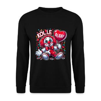 Carnival Cologne Cologne Alaaf Cologne Clown Cute - Unisex Sweatshirt - black - Front - Alina (178cm) & Michal (187cm)