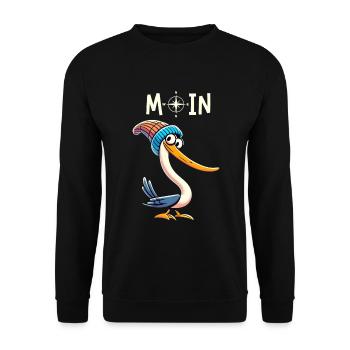 Hamburg Moin Seagull Bonnet Mer du Nord Drôle - Sweat-shirt Unisexe - noir - Devant - Alina (178cm) & Michal (187cm)
