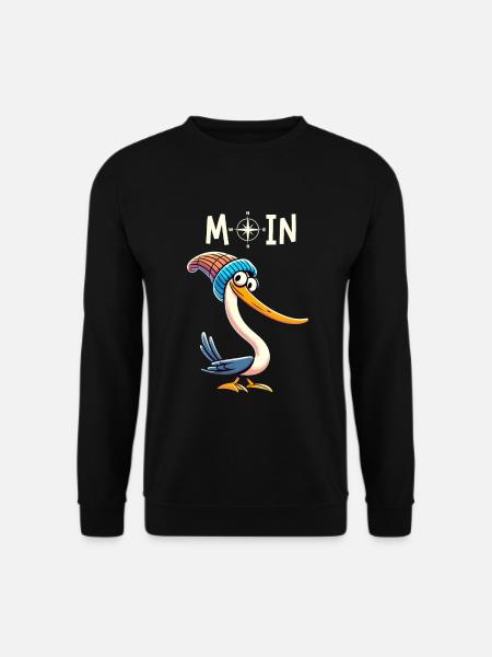 Hamburg Moin Möwe Beanie Nordsee Norden Lustig - Unisex Pullover - Schwarz