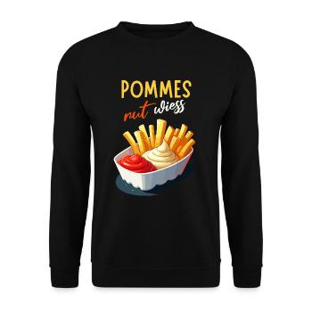 fries rut wiess snack bar cologne kölsch party funny - Unisex Sweatshirt - black - Front - Alina (178cm) & Michal (187cm)