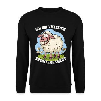 Hamburg Sheep North German Cool Colleague Fun Funny - Unisex Sweatshirt - black - Front - Alina (178cm) & Michal (187cm)