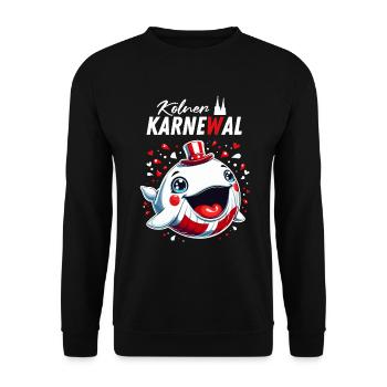 Cologne Carnival Wal Rut Wiess Kölle Alaaf Cologne - Unisex Sweatshirt - black - Front - Alina (178cm) & Michal (187cm)