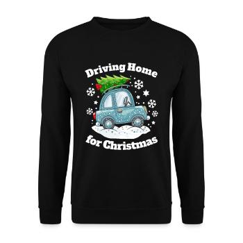 Weihnachten Familie Zuhause Auto Weihnachtsbaum - Unisex Pullover - Schwarz - Vorne - Alina (178cm) & Michal (187cm)