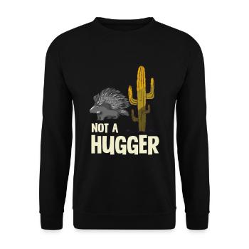 Porc-épic Humour « Not A Hugger » Cactus - Sweat-shirt Unisexe - noir - Devant - Alina (178cm) & Michal (187cm)