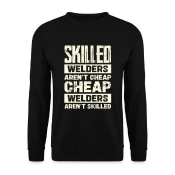 Les soudeurs expérimentés ne sont pas bon marché - Sweat-shirt Unisexe - noir - Devant - Alina (178cm) & Michal (187cm)
