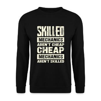 Les mécaniciens expérimentés ne sont pas bon marché - Sweat-shirt Unisexe - noir - Devant - Alina (178cm) & Michal (187cm)