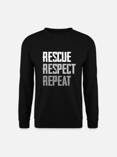 Rescue, Respect, Repeat Statement - Unisex Sweatshirt - black