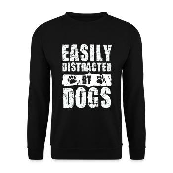 Easily distracted by dogs - Unisex Sweatshirt - black - Front - Alina (178cm) & Michal (187cm)