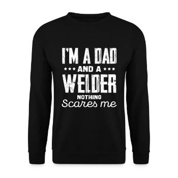 I'm a dad and a welder - Unisex Sweatshirt - black - Front - Alina (178cm) & Michal (187cm)