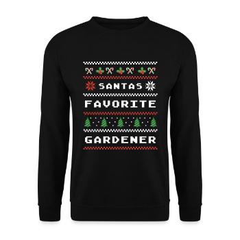 Santa's Favorite Gardener Christmas Motif - Unisex Sweatshirt - black - Front - Alina (178cm) & Michal (187cm)