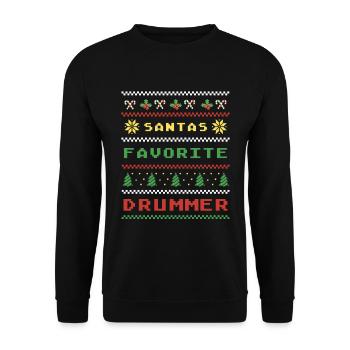Christmas Drummer Style - Unisex Sweatshirt - black - Front - Alina (178cm) & Michal (187cm)