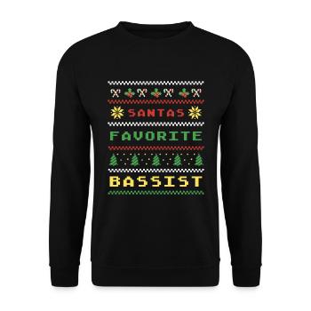 Le bassiste préféré du Père Noël Conception de la basse de Noël - Sweat-shirt Unisexe - noir - Devant - Alina (178cm) & Michal (187cm)
