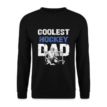 Coolest hockey dad design - Unisex Sweatshirt - black - Front - Alina (178cm) & Michal (187cm)
